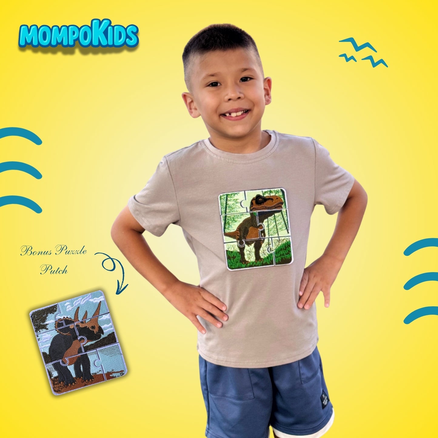 T-Shirt Puzzle Up T-Rex&Triceratops