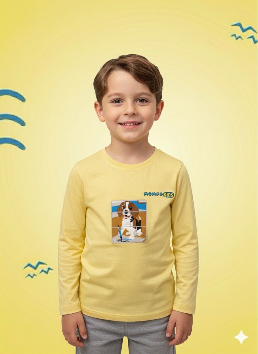 Puzzle-Up Dog&Cat Long Sleeve Shirt with additional puzzle patch for girls and boys with removable puzzle pieces, Mompokids, fun, interactive, machine washable, improves fine motor skills, fidget toy you can't loose