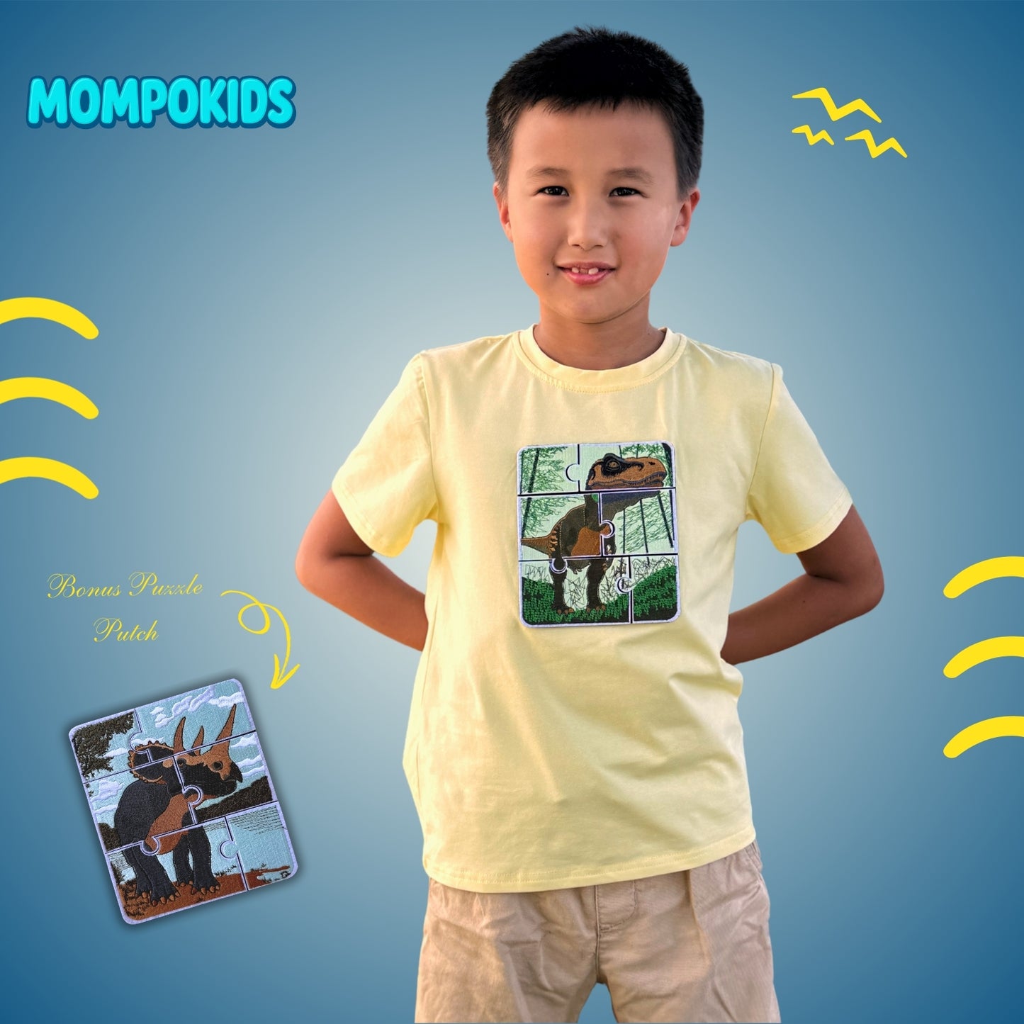 T-Shirt Puzzle Up T-Rex&Triceratops