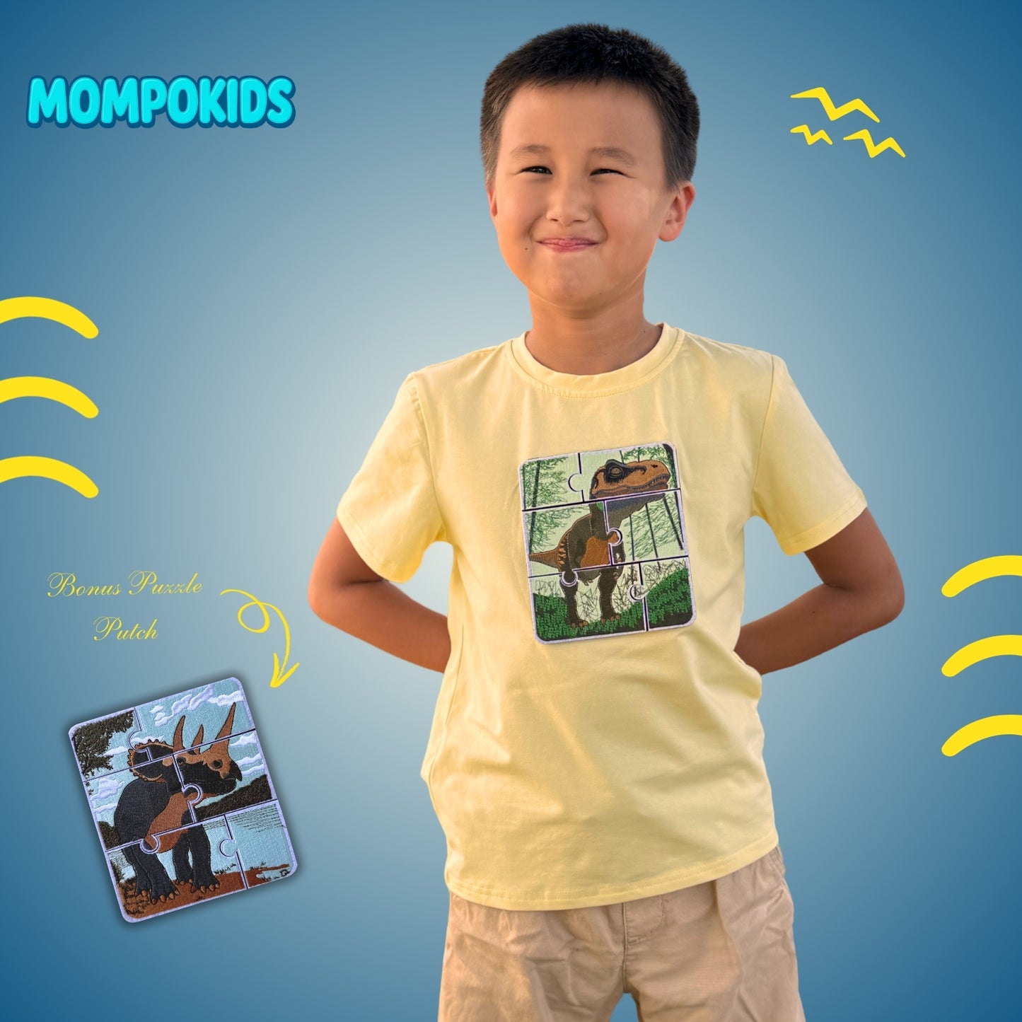 T-Shirt Puzzle Up T-Rex&Triceratops