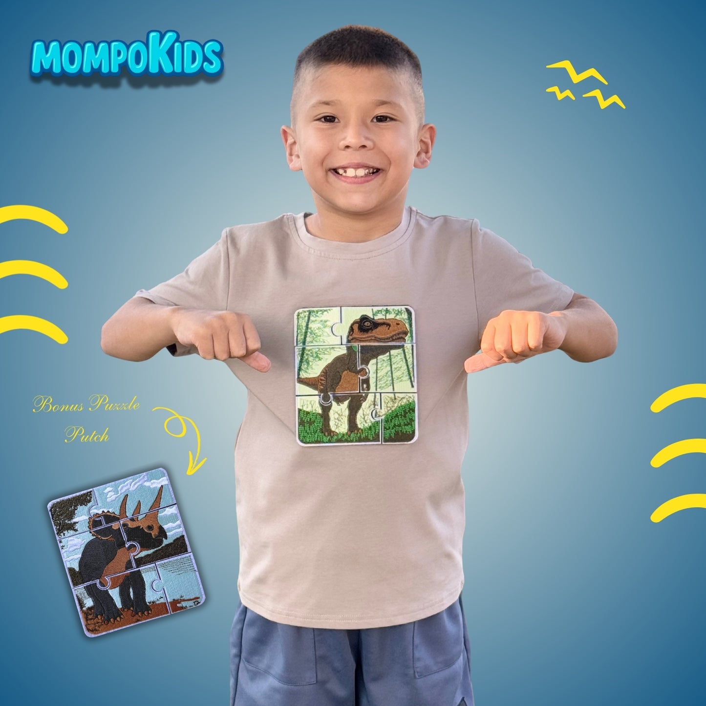 T-Shirt Puzzle Up T-Rex&Triceratops