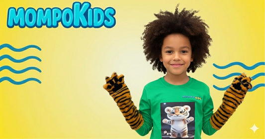 PawHug Bunny Panda Tiger Long Sleeve Shirt with removable paws for girls and boys, Mompokids, fun, interactive, machine washable, fidget toy you can't loose