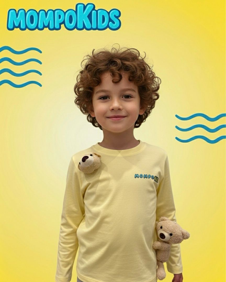 Футболка с длинными рукавами Snap-a-Plush с подвеской и съемным плюшевым мишкой для девочек и мальчиков, Mompokids, забавная, интерактивная, можно стирать в машинке, игрушка-антистресс, которую невозможно потерять.