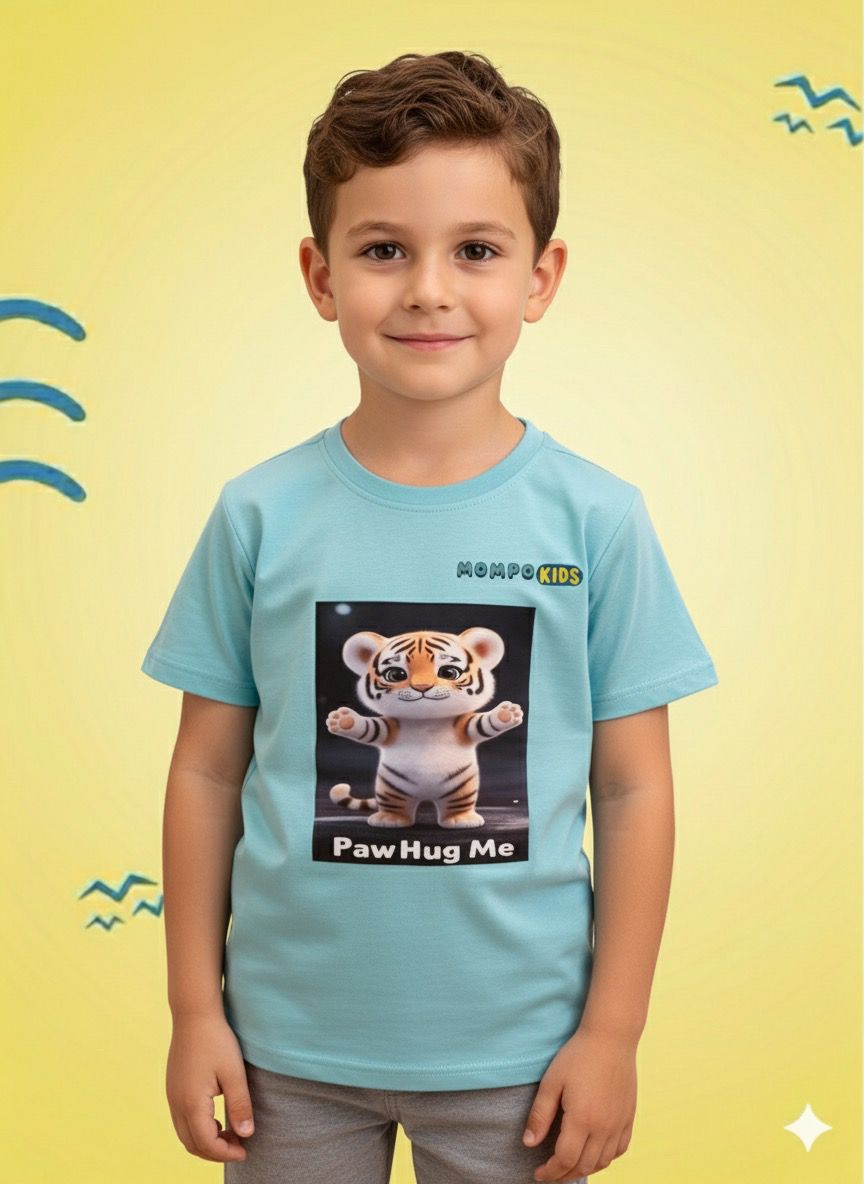 PawHugs Bunny Panda Tiger Short Sleeve Shirt with removable paws for girls and boys, Mompokids, fun, interactive, machine washable, fidget toy you can't loose