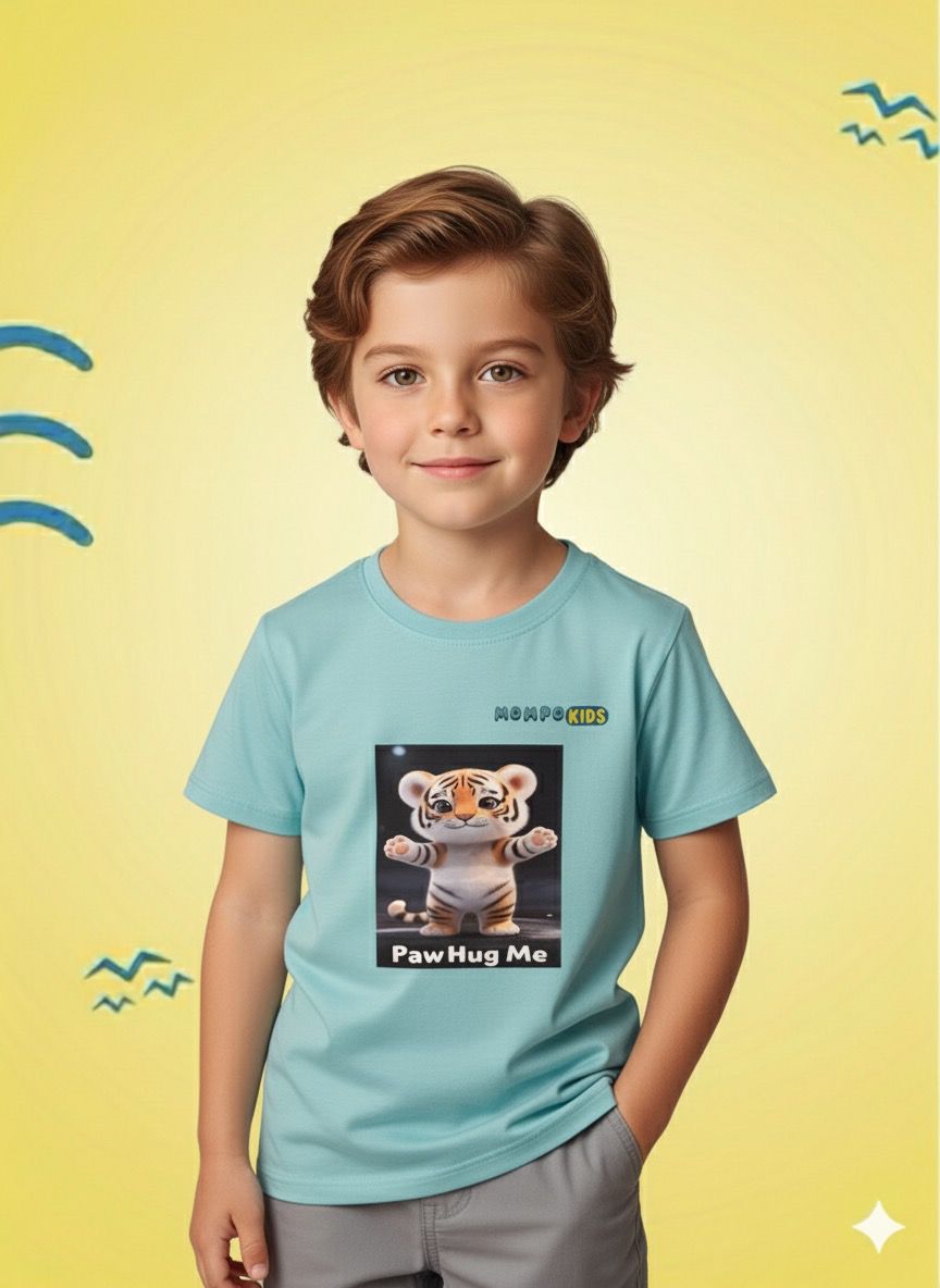 PawHugs Bunny Panda Tiger Short Sleeve Shirt with removable paws for girls and boys, Mompokids, fun, interactive, machine washable, fidget toy you can't loose