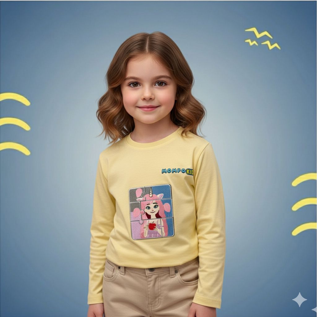 Puzzle-Up Unicorn&Bumblee Bee Long Sleeve Shirt with additional puzzle patch for girls and boys with removable puzzle pieces, Mompokids, fun, interactive, machine washable, improves fine motor skills, fidget toy you can't loose
