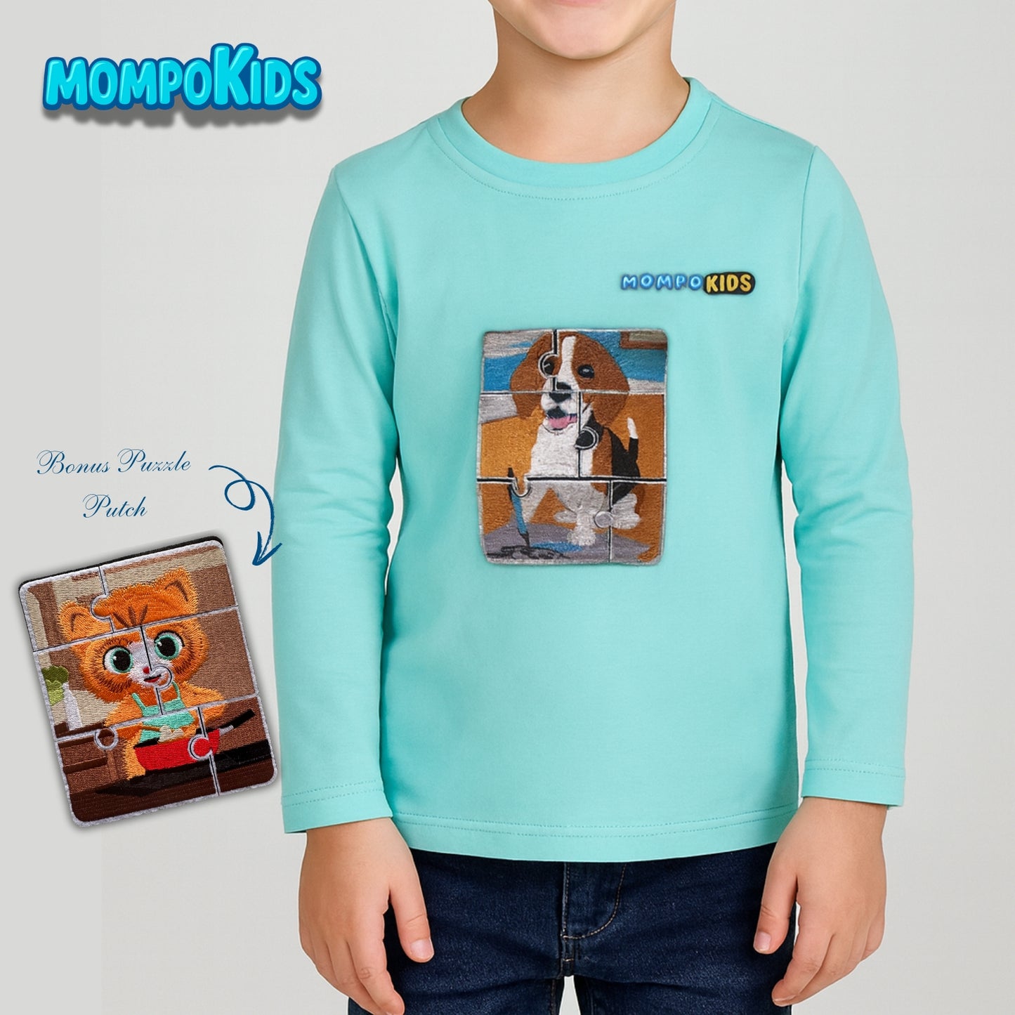 Long sleeve Shirt Puzzle Up Dog&Cat